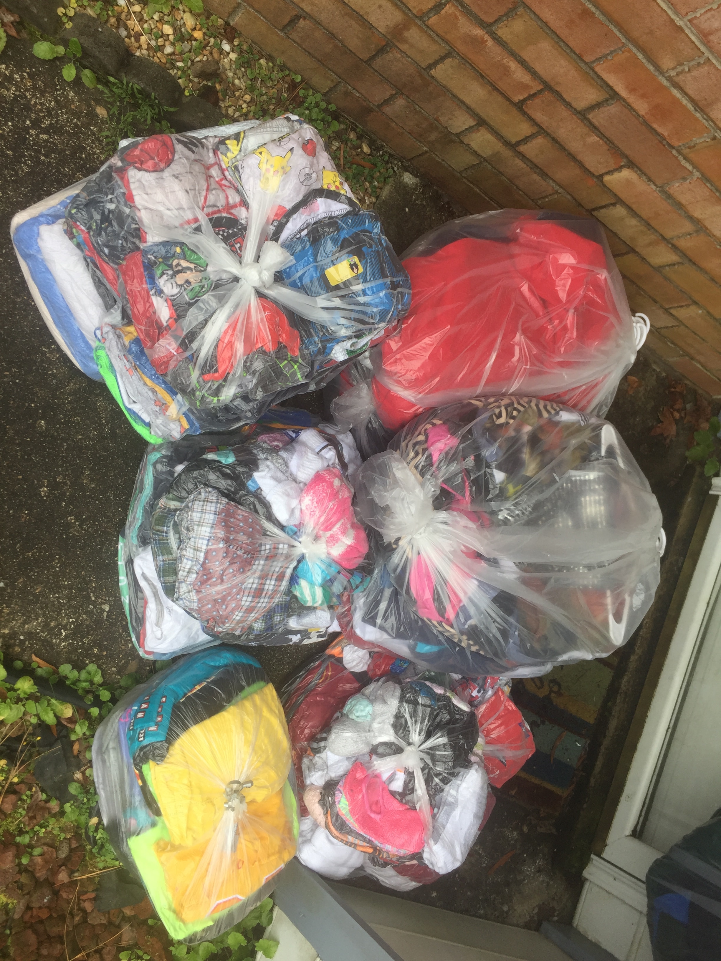 Laundry bags packed and ready for pickup
