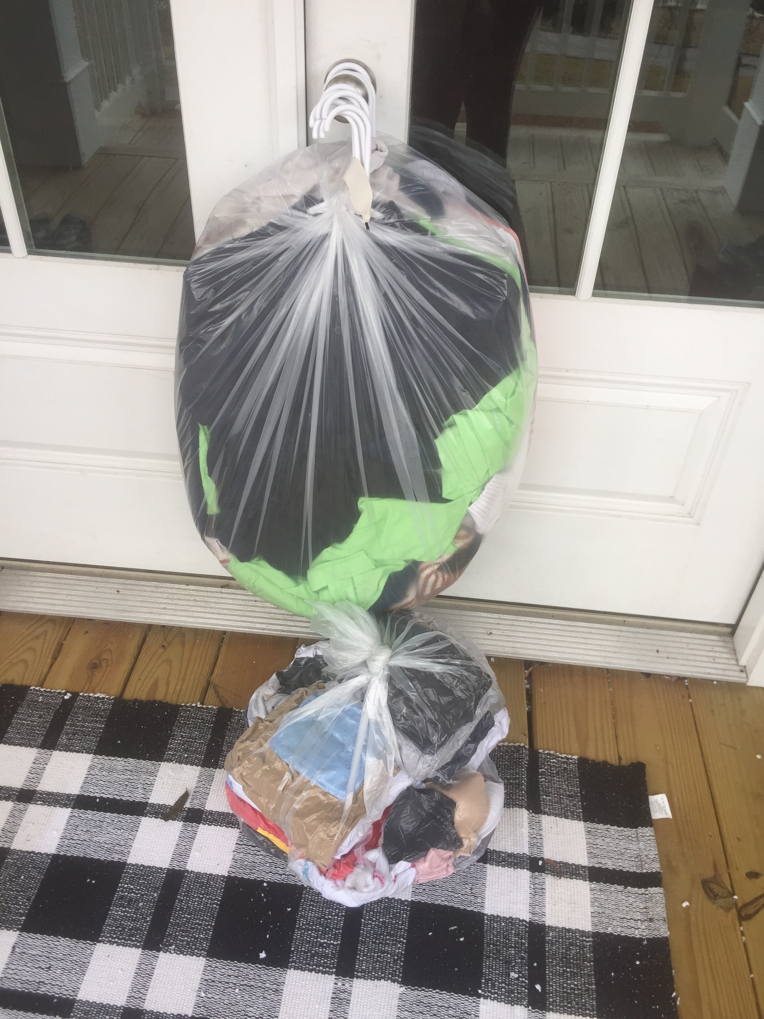 Bagged laundry ready for delivery