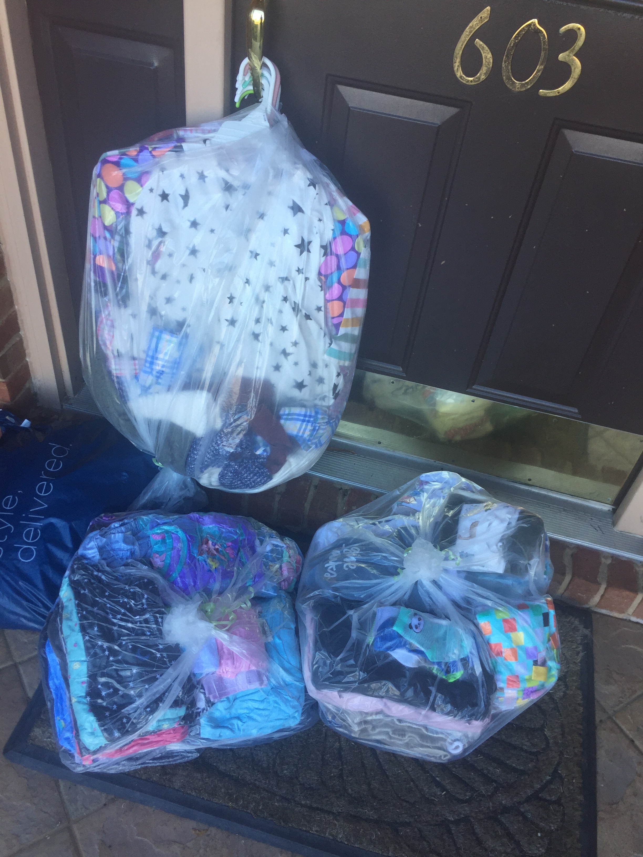 Clean laundry bags delivered back to door